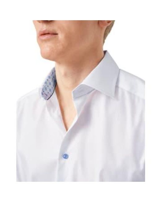 Contemporary Fit Signature Twill Shirt Geometric Contrast Details 10001210600 di Eton of Sweden in Blue da Uomo