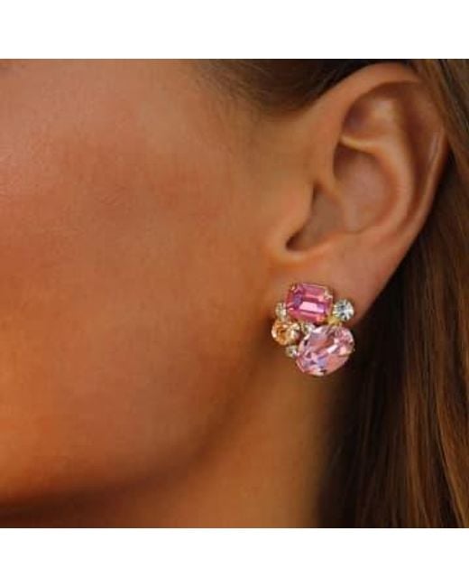 Caroline Svedbom Pink Mini Carolina Earrings One Size