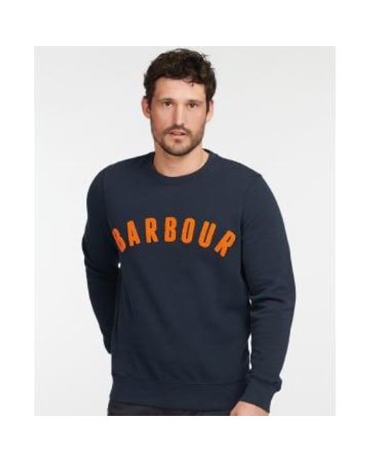 Barbour Prep Logo Rundhals-Sweatshirt Navy in Blue für Herren