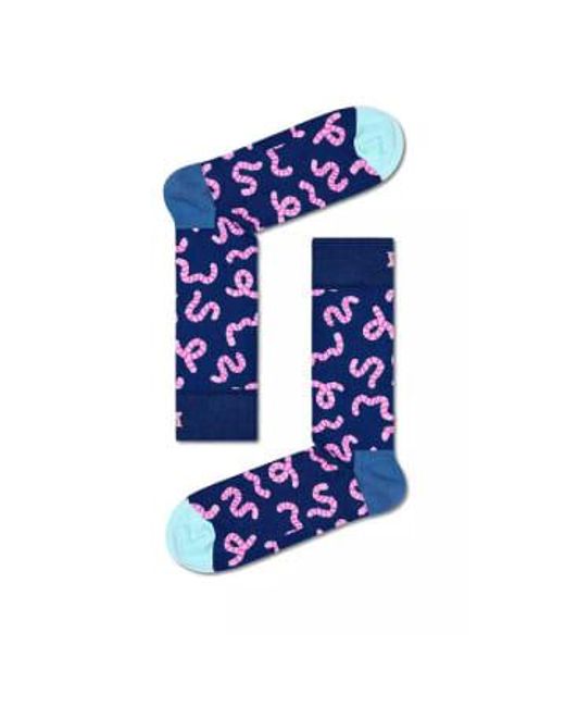 Chaussettes à vers dans la marine p000063 Happy Socks en coloris Blue