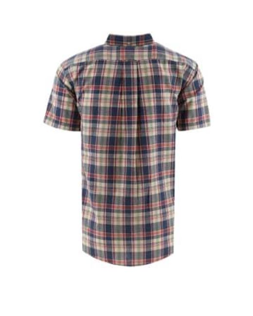 Gant Gray Dusty Sea Regular Fit Cotton Linen Check Shirt for men