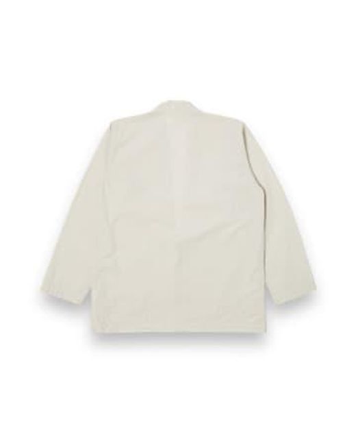 Tie Front Jacket Organic Poplin 30681 Driftwood di Universal Works in White da Uomo