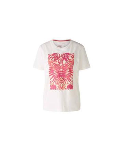 Ouí Pink Printed T-shirt Cloud Dancer Uk 12