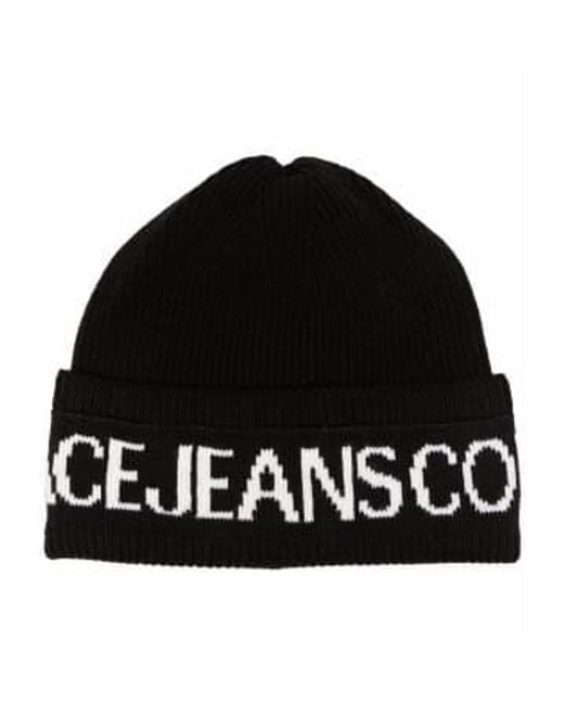 Versace Black Vjc Logo Beanie One Size for men