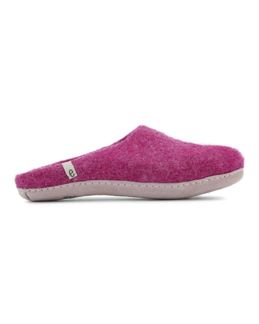 Egos Purple Hand-made Cerise Felted Wool Slippers
