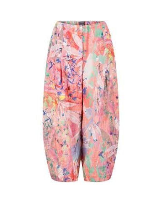 New Arrivals Pink Pomelo Print Oska Linen Trouser 1