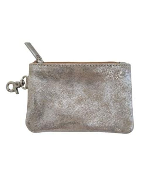 Posh Totty Designs Gray Metallic Leather Purse 12.5 X 8