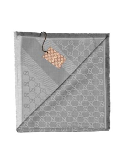 Gucci Gray Ssima Scarf Made Of Soft Wool And Silk