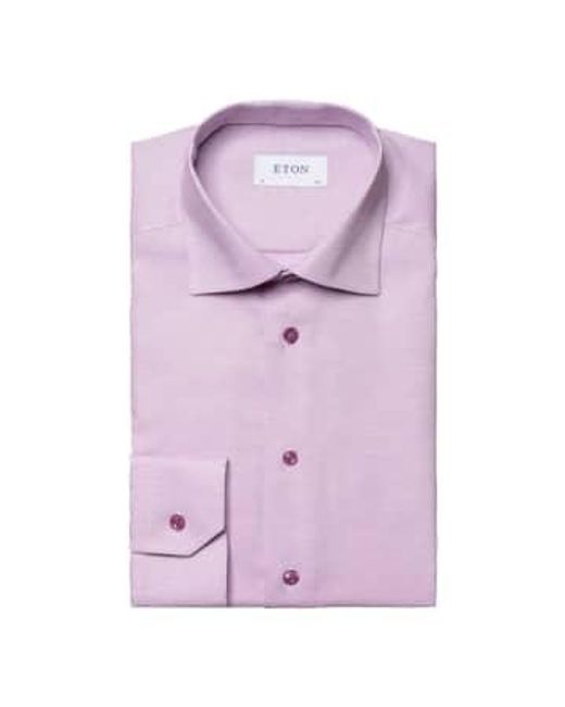 Eton of Sweden Raspberry slim fit semi solid twill shirt 10001128973 in Purple für Herren