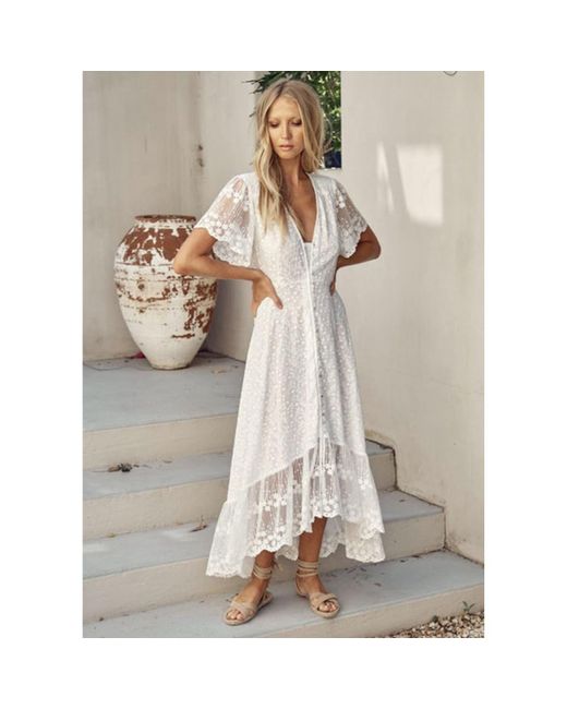 Jaase Natural Snow White Lace Summer Dress