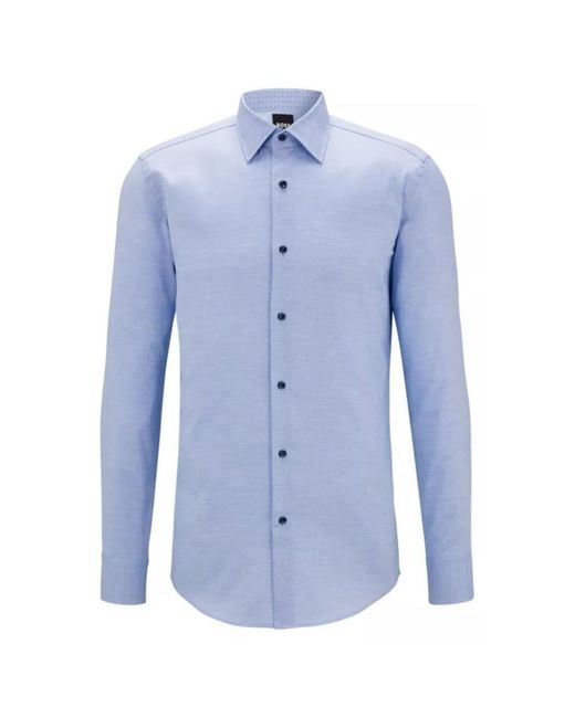 BOSS by HUGO BOSS H-hank Kent Slim Fit Shirt in Blue for Men | Lyst