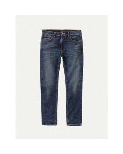 Nudie Jeans Blue Lean Dean Worn Indigofera W28/l32 / Bleu for men