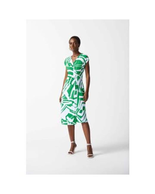 Joseph Ribkoff Green Abstract Print Wrap Dress 12