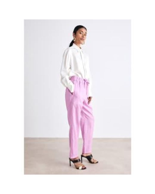 Boss Purple C Timpa Drawstring Relaxed Trouser Size: 12, Col: 12
