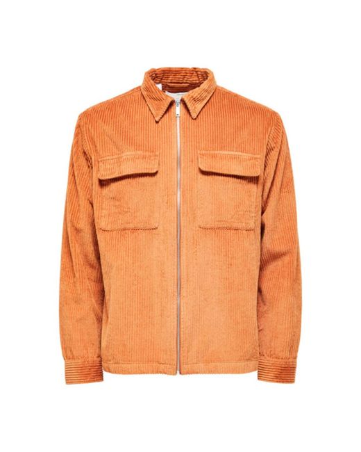 SELECTED Jake Cord Jacket in Orange for Men Lyst