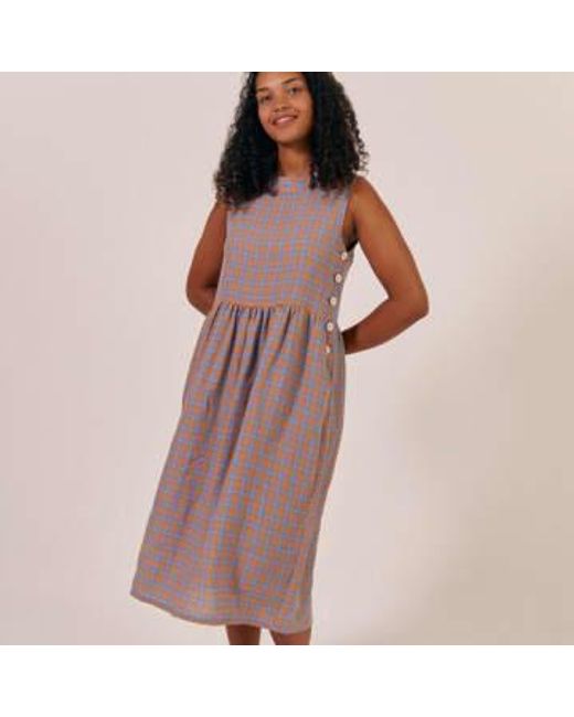 SIDELINE Brown Tally Dress Mixed Check Xs