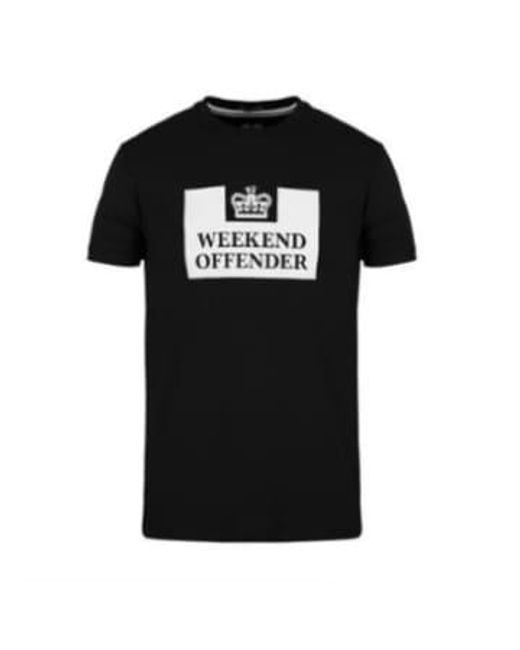 Camiseta estampada con el logo prison Weekend Offender de hombre de color Black