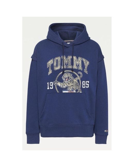 Tommy Hilfiger Oversized College Tiger Sweatshirt in Blue | Lyst