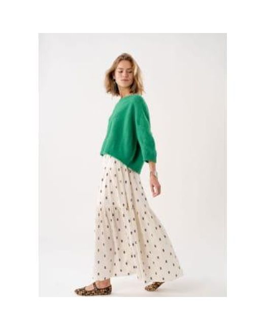 Sunsetll Maxi Skirt Creme di Lolly's Laundry in Green