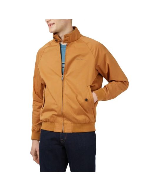 Ben Sherman Signature Harrington Jacket in Orange for Men | Lyst