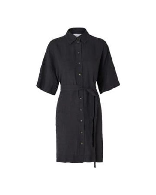 SELECTED Black Slflinnie Short Linen Dress 34