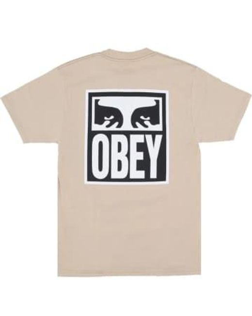 Eyes Icon 2 T Shirt di Obey in Natural da Uomo