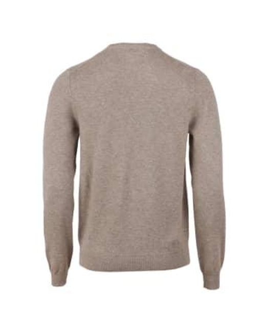 Stenstroms Gray Cashmere Crew Neck Sweater for men
