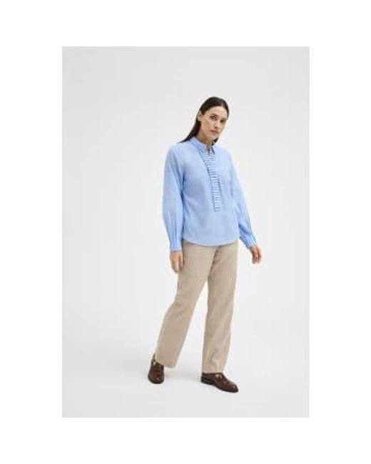 Carmen Cotton Shirt GUSTAV en coloris Blue