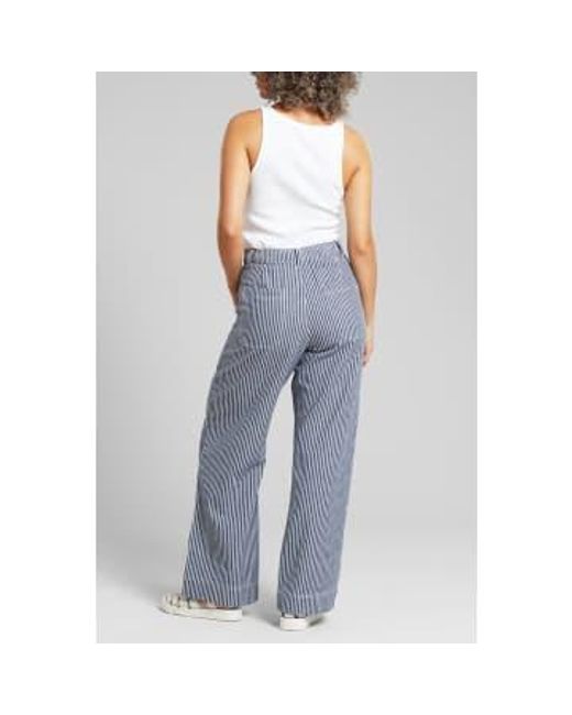 Dedicated Blue Stripe Vara Workwear Pants / L