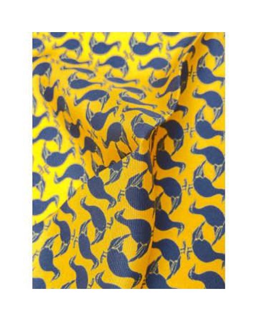 Fresh Yellow Duck Silk Pocket Square One Size for men