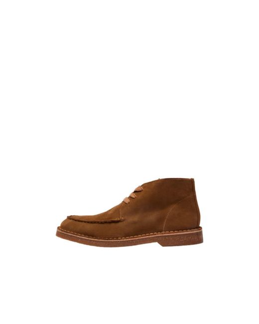 SELECTED Multicolor Riga New Suede Moc-toe Chukka Boots for men