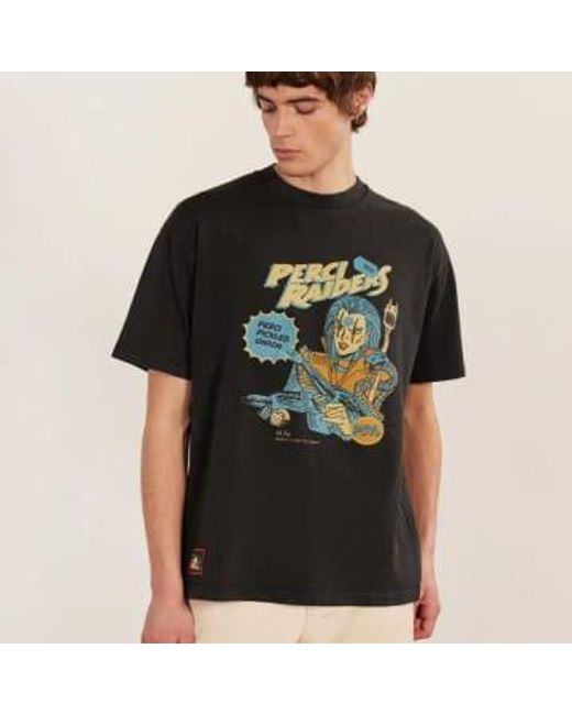 Percival Black Perci Raiders Oversized T Shirt Washed S for men