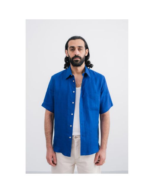 A Kind Of Guise Blue Banepa Shirt Electric Indigo for men