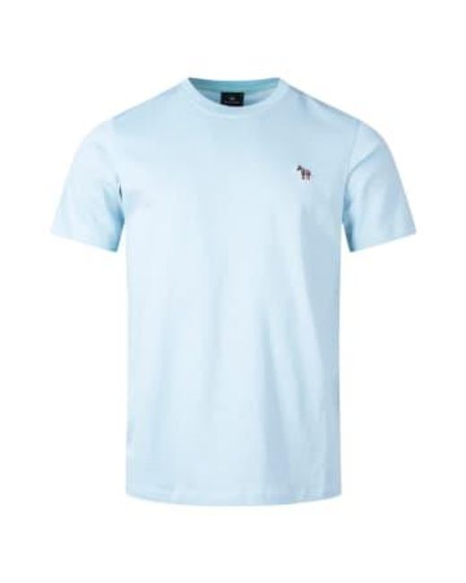 PS by Paul Smith Kurzarm-T-Shirt mit Zebra-Abzeichen in Blue für Herren