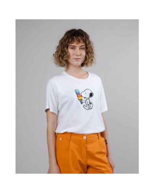 Brava Fabrics Gray Peanuts Icecream Printed Oversize T Shirt Xs