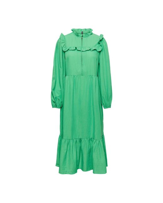 Pieces Brianna Green Midi Dress | Lyst