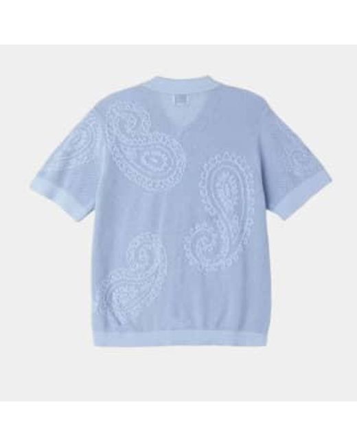 Chemise en tricot à la déchirure Obey pour homme en coloris Blue