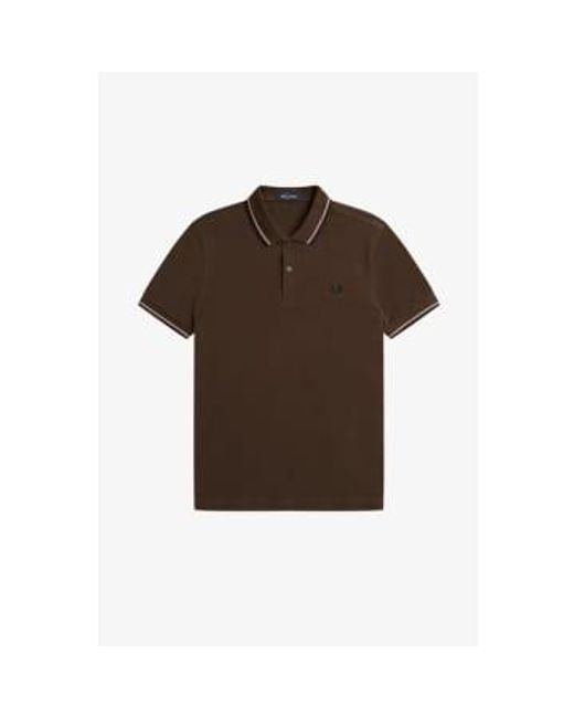 Fred Perry Brown Twin Tipped Polo-shirt Burnt Tobacco M for men