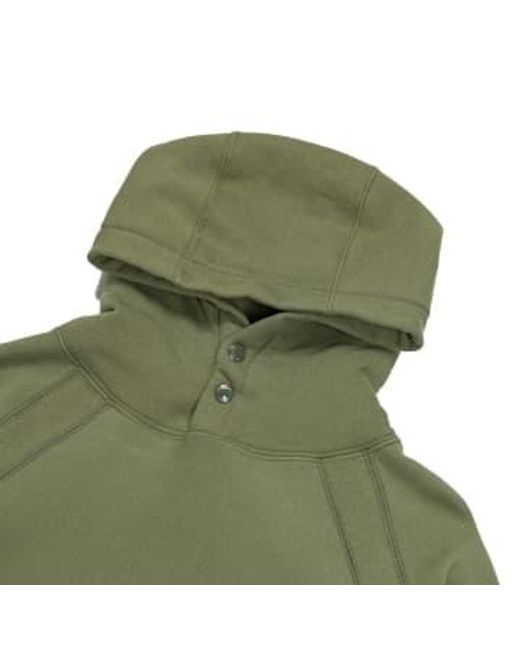 Raglan Hoody Olive Cotton Heavy Fleece 1 di Engineered Garments in Green da Uomo