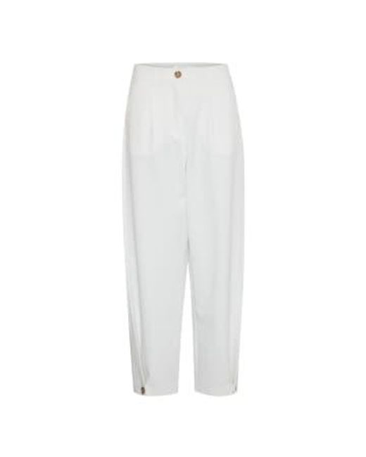 B.Young White Bydeceri Button Trousers Marshmallow Uk 8