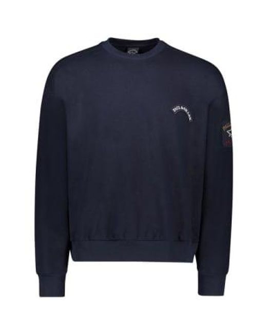 Paul & Shark Marineblaues sweatshirt mit ikonischem abzeichen in Blue für Herren