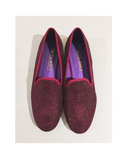Calita Shoes Purple Sparkle Strawberry Shoes Cherry