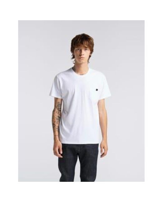 T-shirt à poche blanc Edwin pour homme en coloris White