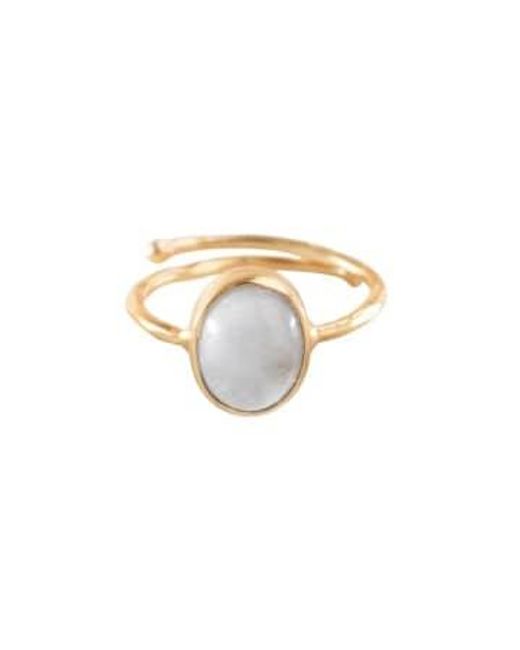 A Beautiful Story Metallic Ring Visionary Moonstone Sustainable & Fairtrade Choice
