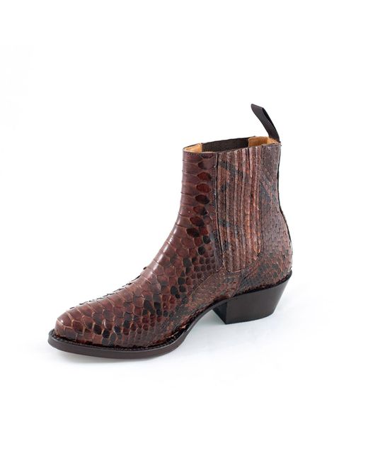 Tony Mora Brown Piton Avellana Ankle Boots | Lyst