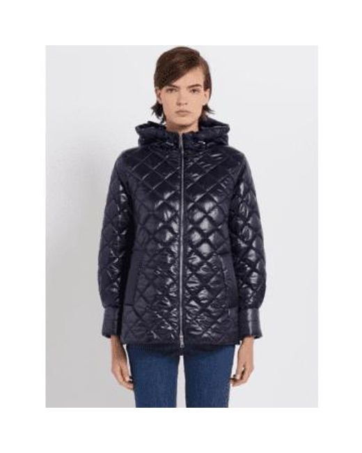 Marella Blue Arold Quilted Jacket With Hood 24134810342 Col 004