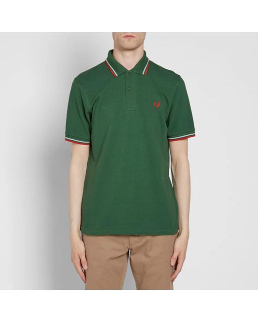 fred perry m12 tartan green