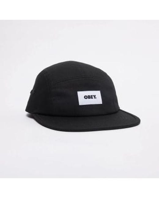 Bold Label Organic 6 Panel Hat di Obey in Black da Uomo