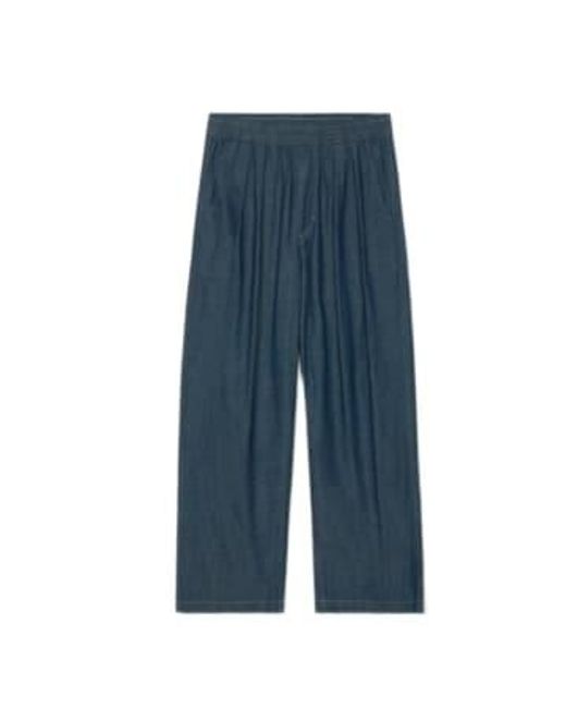 PARTIMENTO Blue Stone Washing Wide Easy Pant for men
