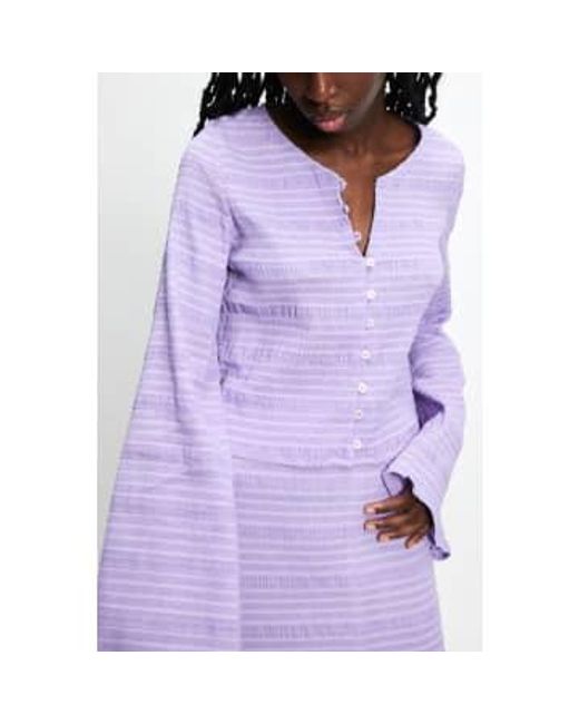 Rita Row Purple Lilac Jali Flared Shirt / Xs